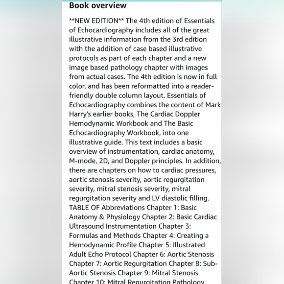Essentials of Echocardiology illustrative guide by Harry & Behrends fourth Ed. - Picture 4 of 4